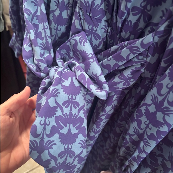 Nicole Miller Purple Floral Long Sleeve Dress - Picture 4 of 5